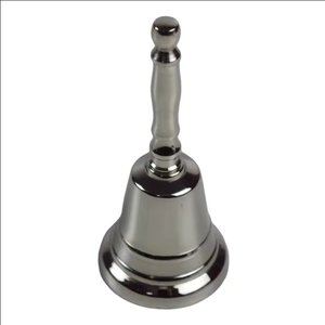 Campana de mano de Color dorado con tema de latón puro con mango de madera negra para el Templo del hogar y la campana de mano decorativa del festival - Product Image 4