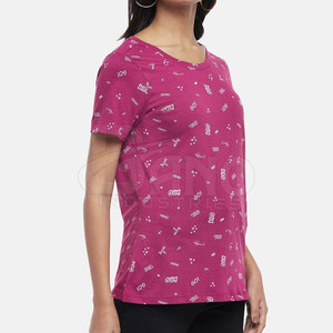 Camisetas de verano de alta calidad para mujer, cuello redondo de lona, hecho en fábrica, último estilo, diseña tu propio algodón 100% transpirable personalizado - Product Image 1