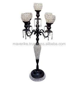 Nuevo diseño oro humo cristal Metal candelabro centro de mesa para boda fiesta Eventos Decoración suelo candelabro - Product Image 4