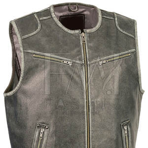 2025 nouveau chaud hiver sans manches gilet 100% cuir respirant Style décontracté toile gilet pour motos tissu personnalisable - Product Image 5
