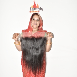 Extensions de cheveux humains non traités 13*6 HD Frontal, 100% indiens, cuticules alignées, tissage non traité, sans traitement au temple - Product Image 5