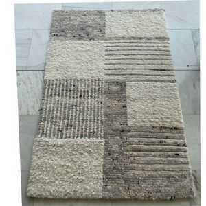 Handmade Modern Moroccan Striped Wool Knotted <b>Rug</b> for Home and Hotel for <b>Living</b> <b>Room</b> Use - Product Image 1