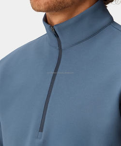 Sweatshirts à col montant de qualité supérieure personnalisés avec demi-fermeture éclair Us 100% sweats à capuche en coton pour hommes - Product Image 6