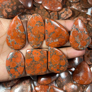 Pierres précieuses de créateur en vrac de jaspe de coquelicot naturel Fourniture en vrac de matériaux de cristal pour les accessoires de bijoux au prix de gros - Product Image 1