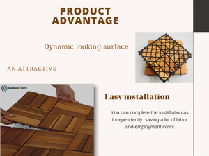 Dalles de terrasse extérieures en bois d'acacia du Vietnam, antidérapantes, imperméables, contemporaines, à emboîtement, 18 mm, finition mate, traitement de surface huilé - Product Image 6