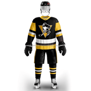 Jersey de Hockey sobre Hielo de Manga Larga con Número y Logotipo Personalizados al por Mayor, Equipo de Hockey Impreso, Traje de Hielo, Color y Talla Personalizados - Product Image 1