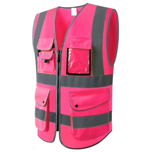 Logotipo personalizado impreso poliéster construcción trabajo seguridad chaleco reflectante motocicleta seguridad chaleco cómodo ropa de trabajo chaleco - Product Image 2