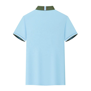 Polo de Manga Corta Azul Claro para Hombre 2026, Color Sólido, Secado Rápido, Tela Piqué, Corte Regular Informal, para Uso Diario - Product Image 2