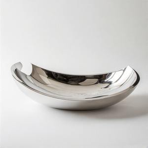 Sofisticado mango de anillo clásico frutero acabado en níquel pulido diseño de pie elevado curva interior suave hecha de hierro - Product Image 6