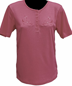 BD Suppliers T-shirt décontracté de style luxe pour femmes Logo personnalisé avec décorations de boutons écologiques Installations de production en vrac - Product Image 6
