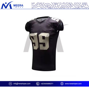 Camisetas de fútbol americano, camisetas personalizadas de poliéster Boxy Mesh, ropa de calle corta, camisetas de fútbol, logotipo bordado sublimado - Product Image 4