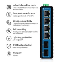 Industrial Ethernet Switch 6 Port Gigabit DC12-57V, dengan 2 SFP Unmanaged 1000m Network Switch