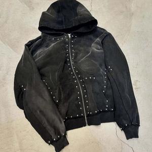 Pulls à capuche surdimensionnés en strass pour hommes en 100% coton Fabricants de sweats à capuche personnalisés Sweat à capuche lourd pour hommes - Product Image 6