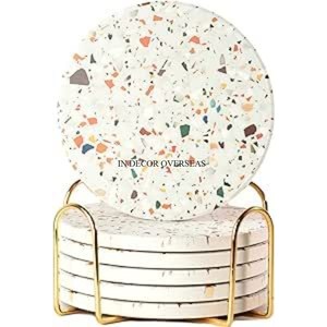 Sous-verres carrés en marbre de couleur blanche de qualité supérieure, tapis et tampons, accessoires de table pour boissons au prix le plus bas - Product Image 4