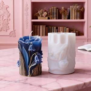 Stampo in <span class=keywords><strong>silicone</strong></span> 3D VM19 per candele a pilastro floreali, con motivo a rilievo a forma di giglio della valle e tulipano, per cera profumata fai da te e gesso - Product Image 5