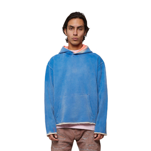OEM Sweats à capuche vintage en coton délavé à l'acide pour hommes Streetwear lourd oversize sweats à capuche d'hiver délavés à l'acide pour hommes à épaules tombantes - Product Image 6