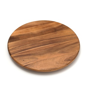 Plats et assiettes en bois, plateau de service pour fruits, plateau tournant rond, 100% bois d'acacia naturel, plateau tournant pour nourriture, plateau à collation - Product Image 2