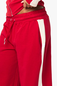 Pantalons de survêtement pour femmes en polyester/coton tendance de l'hiver, logo en dentelle imprimé personnalisé, couleur unie, coupe régulière, pantalon de jogging - Product Image 3