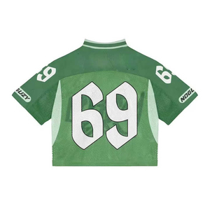 Maillot de football américain T-shirts en maille de coton Sports Oversized t Shirt Boxy Fit Football Soccer Mesh Jersey for Men - Product Image 5