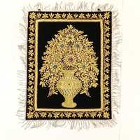 Broderie Zari à motif de fleurs faites à la main, tapis de décoration d'intérieur traditionnel artistique, accessoires d'affichage en gros