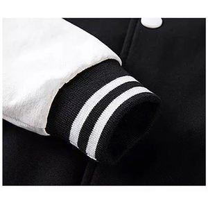 Veste de baseball universitaire en gros, style patchwork, col montant, 100% coton, épaisse, pour hommes, style lycée et université, en vrac - Product Image 4