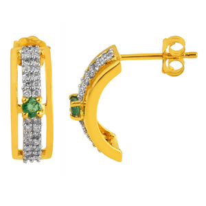 Diseño de lujo chapado en oro 925 color plata esterlina circón piedras preciosas tachuelas pendiente para mujer joyería de regalo - Product Image 1