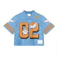 Offre Spéciale Sublimation surdimensionné Boxy T-Shirt coupe ample col en V maillot de football américain rétro football Streetwear fait maille