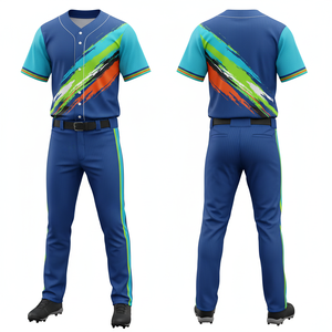 Uniforme de Béisbol Unisex Personalizado 2026, Malla Sublimada 100% Poliéster, Transpirable, Ligero, Cuello en V, Nombre del Equipo, Número, Opción Completa - Product Image 2