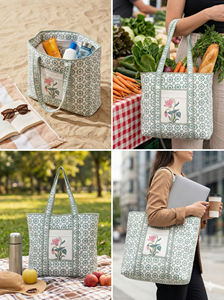 Handmade Solid Color Tote Bag with Zipper Closure Winter Summer Autumn Shopping <b>Travel</b> Bag Personalised <b>Gift</b> <b>for</b> <b>Her</b> - Product Image 2