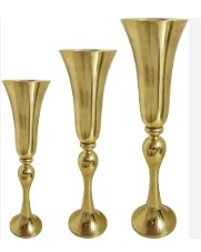 Juego de florero de Metal dorado de dos artículos de decoración lateral hechos a mano clásicos modernos precio al por mayor juego de florero de Metal de flores - Product Image 2