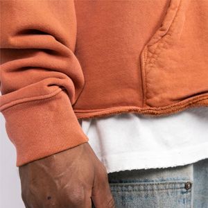 Sudadera con capucha lavada de alta calidad de algodón 100% de peso pesado Sudadera con capucha de moda de calle alta - Product Image 5