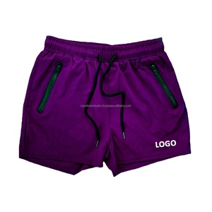 Pantalones cortos deportivos de verano para hombre y adulto, de secado rápido, cintura media, transpirable, estilo informal, logotipo frontal, sin forro, pantalones cortos lisos - Product Image 5