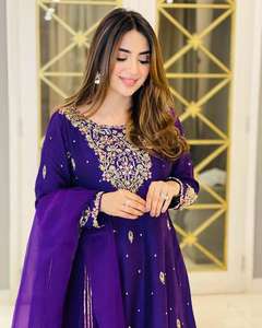 Nuevo diseñador pesado bordado Anarkali vestido de calidad superior bordado Georgette completamente cosido Gotapatti Work - Product Image 1