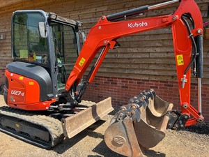 Mini-excavatrice professionnelle Kubota U27-4, excavatrice compacte sur chenilles, hydraulique, avec moteur diesel puissant, faible consommation de carburant - Product Image 5