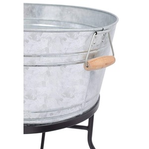 Seau à glace en fer galvanisé le plus vendu support de refroidisseur de vin et de bière finition en métal noir pour les fêtes bacs à boissons - Product Image 4