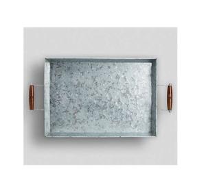 Plateau de service en métal galvanisé rond et rectangulaire de taille personnalisée avec poignées en fer noir pour un usage domestique à des prix compétitifs - Product Image 6