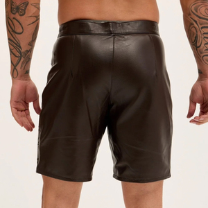 Shorts pour hommes de haute qualité durables avec fermeture à bouton et braguette Shorts en cuir pour hommes Produits de vente chauds en cuir - Product Image 2