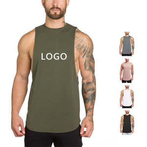 Wholesale Custom <b>Logo</b> Men's Tank Top Pure Color Polyester Fitness Gym Sports Wear Summer XL Size for Gym & Sport - Product Image 1