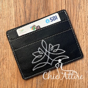 ที่ใส่บัตรหนังแท้สำหรับผู้หญิงช่องใส่นามบัตรและบัตรเครดิตแบบสั่งทำได้ - Product Image 1