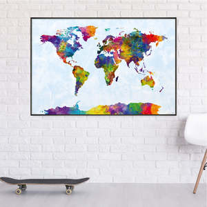 Mapa del Mundo en Acuarela de Michael Tompsett, 91.5 x 61 cm, Póster de Mapa Intrincado para Pared - Product Image 2