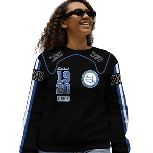 Zeta Phi เสื้อสเวตเตอร์คอกลมสำหรับผู้หญิงรุ่นเบต้าเสื้อสวมหัวผ้าฟลีซปัก1920สีน้ำเงิน - Product Image 5