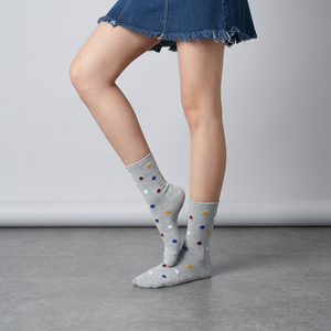Calcetines tobilleros estampados que no se deforman para mujer, estilo casual, con ajuste patentado de 90 grados y patrón de puntos duradero - Product Image 1