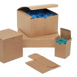 Natural Kraft Tuck Top Gift Boxes Recycled <b>Materials</b> Aseptic Slotted Boxes with Embossed Lid and Base for Gifting <b>Packaging</b> - Product Image 1