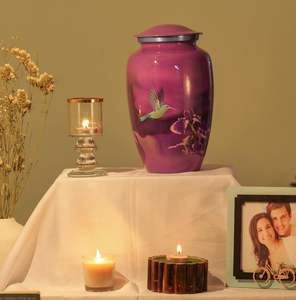 โกศโลหะรูปนกฮัมมิงเบิร์ดสีม่วงโกศสำหรับงานศพผู้ใหญ่ผู้หญิงและผู้ชาย - Product Image 6