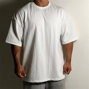 T-shirt de gymnastique pour hommes T-shirt surdimensionné de gymnastique T-shirts personnalisés avec logo T-shirt unisexe personnalisé T-shirt uni surdimensionné avec logo personnalisé - Product Image 3