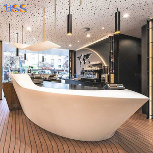 Quầy <span class=keywords><strong>bar</strong></span> cà phê độc đáo, thiết kế hiện đại, mặt bàn liền khối màu trắng, dùng cho khu nghỉ dưỡng, câu lạc bộ, khách sạn, nhà hàng, du thuyền, quán cà phê, quán trà. - Product Image 4