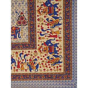 Super <b>King</b> <b>Size</b> 240 TC Cotton Bedsheet with Blue & Red Ethnic Motifs and 2 Pillow Covers (SHKV1071) - Product Image 5