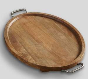 Bois de luxe avec poignée en métal plateau de service vaisselle plateaux de Ramadan avec acrylique plateau de rangement de dîner de luxe maison hôtel Restaurant - Product Image 1