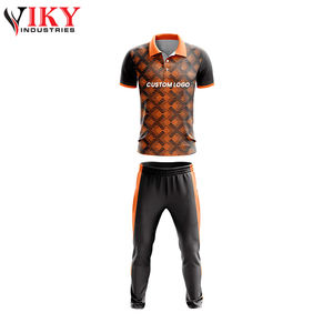Uniforme de Cricket Color Negro Naranja Cómodo Mejor Material Suave al Tacto Uniforme de Cricket de Sublimación Más Nuevo POR INDUSTRIAS VIKY - Product Image 2