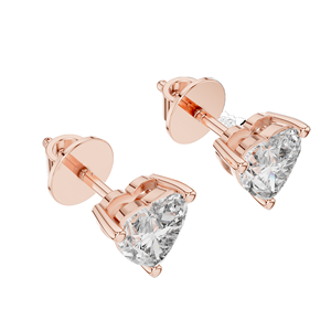 Boucles d'oreilles clous en diamant de laboratoire en forme de cœur de 1,5 carat, clarté VVS-VS EF, or 18 carats, 14 carats, 10 carats et argent 925, rose, jaune, blanc - Product Image 5
